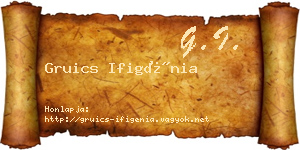 Gruics Ifigénia névjegykártya